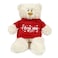 Caravaan, Supersoft, Cuddly Teddy Bear With Trendy Red Hoodie I Love You Size 38cm Ideal For Birthdays, Celebrations, Boys, Girls Parties Soft And Cuddly