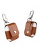 Leather Case Cover For Apple AirPods With Belt Hook Brown