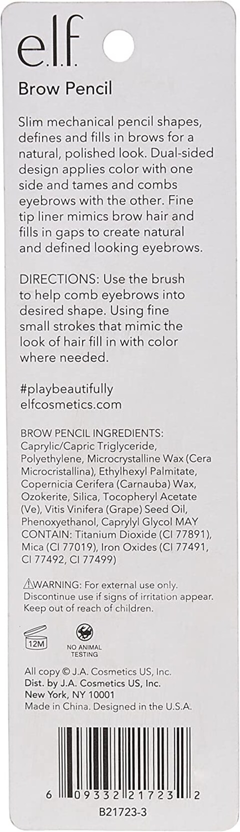 E.L.F. Isntant Lift Brow Pencil Size 006O 21723Ta, Deep Brown, 006Oz