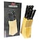 Facklemann Nirosta Knife And Block Set Black And Brown 7 PCS