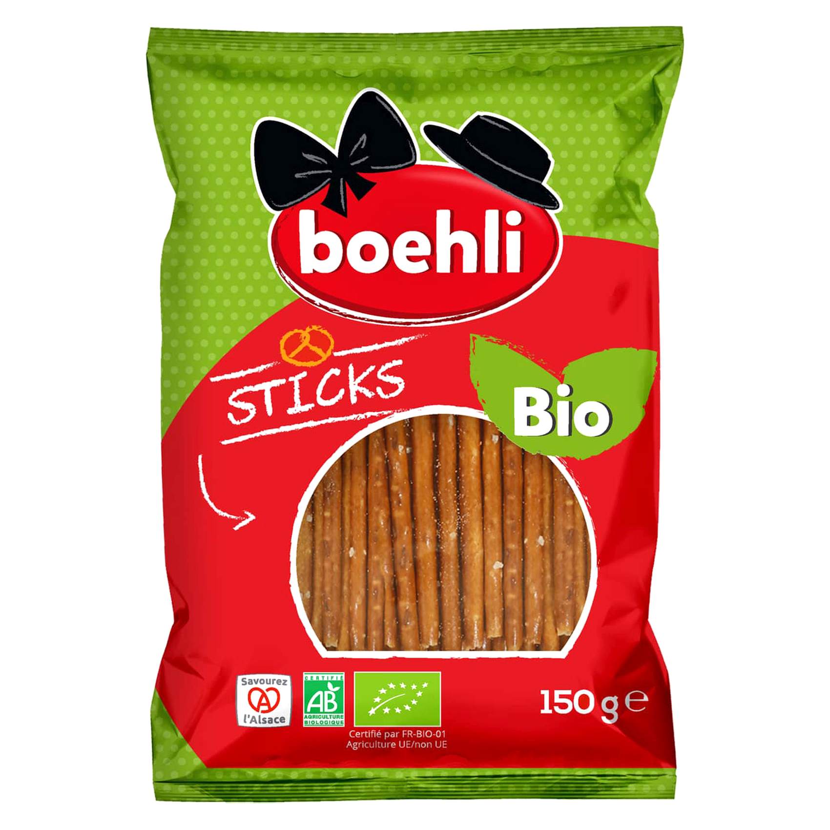 Boehli Organic Salted Pretzel Sticks Bag 150g