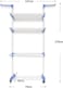 Multi Layer Clothes Organizer Drying Rack White/Blue 70 x48 x 168cm