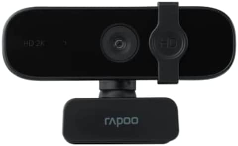 Rapoo C280 2K Webcam USB HD Webcam For Laptops, Built In Omni Directional Dual Noise Reduction Microphone, Wide Angle 360&deg; Rotational- Black
