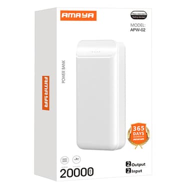 Amaya APW-02 Fast Charging Power Bank 20000mAh White