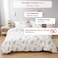 Luna Home Single size 4 pieces, without filler, small green leaves design.