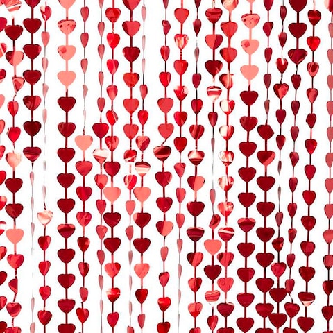 Backdrop Red Heart Fringe Curtain