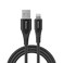 Huntkey A02 - USB A to Lightning, MFI approved, Cotton braided Aluminum Shell Fast Charging Cable, 2.4A, 1.5M  iPhone 14 13 12 11 Pro, iPad, iPod - Black