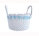 Multipurpose Storage Cotton White and Blue Basket 27x15cm