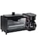 Jinou 3 in 1 breakfast maker (oven, griddle pan and coffe machine) made with premium quality maetrial and updated electronics - break fast machine Includes frying pan, oven and coffee maker
