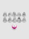 Generic 10-Piece Icing Pipe Nozzles Silver/White/Pink 3.7x3.7x4.1cm