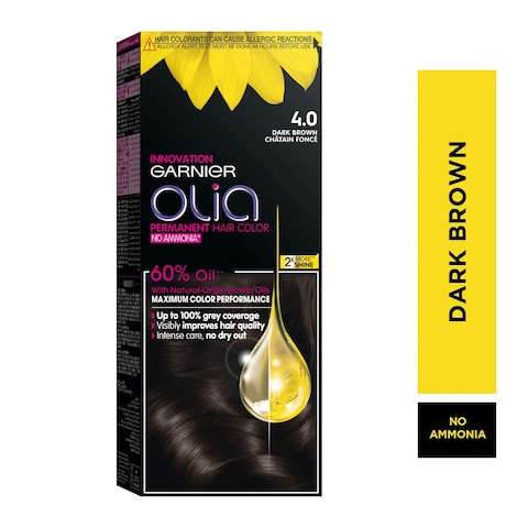 Buy Garnier Olia No Ammonia Hair Colour 4.0 Dark Brown in Saudi Arabia