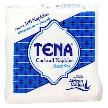 Tena Cocktail Napkins White 100S