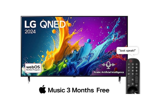 LG 55 Inch QNED QNED80 4K Smart TV AI Magic remote HDR10 webOS24 2024 55QNED80T6B.AMVE Black