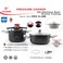 Life Smile Pressure Cooker 4 Litre + 6 Litre Set Stainless Steel / Granite Coating / Effortless Locking System