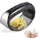 ECVV Garlic Press Rocker, Stainless Steel Garlic Mincer Crusher Professional Kitchen Gadgets Garlic Chopper with Ergonomic Handle, Silicone Garlic Peeler