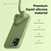elago Liquid Silicone for iPhone 15 case cover Full Body Protection, Shockproof, Slim, Anti-Scratch Soft Microfiber Lining - Cedar Green