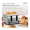 Black + Decker Toaster 4 Slices 2100 Watt - Silver - ET444