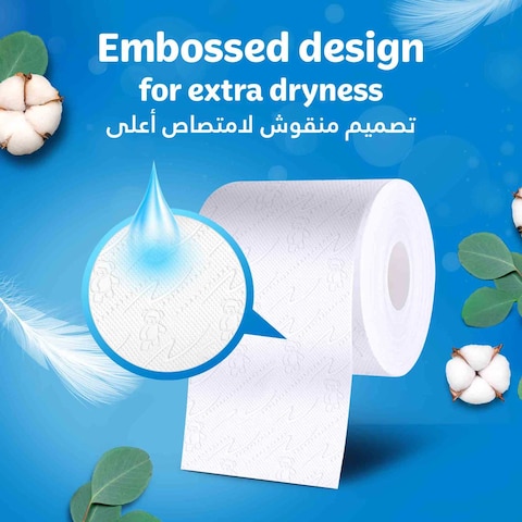 Kleenex Dry Soft Toilet Tissue Paper 2 Ply 12 Rolls x 200 Sheets Embossed Bathroom Tissue With A Touch Of Cotton