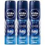 Buy NIVEA MEN Antiperspirant Spray for Men Fresh Active 150ml Pack of 3 in UAE