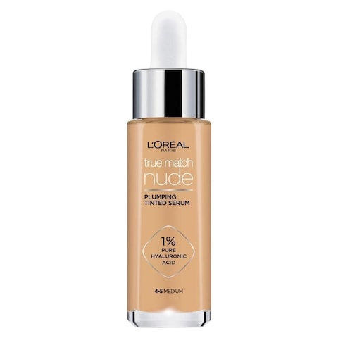 L&#39;Oreal Paris True Match Nude Plumping Tinted Serum Foundation 4-5 Medium 30ml