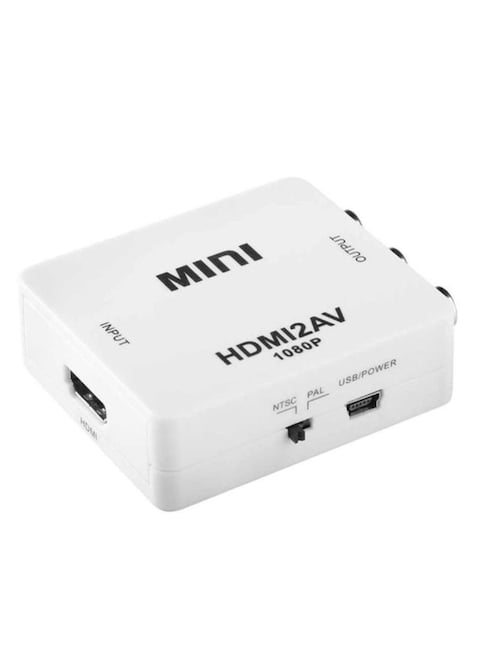 Generic - Mini HD Video To HDMI Converter Box Adapter 6.7centimeter White