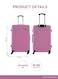 ParaJohn Cabin Size ABS Hardside Spinner Luggage Trolley, 20 Inch, Pink