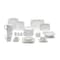 Lotus Sofia Porcelain Dinner Set - 62 Pieces - White