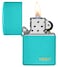 Zippo Lighter 49454zl Classic Flat Turquoise with Zippo Logo Design | Windproof | Brushed Brass | Turquoise