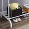 Multifunctional Metal Garment Rack with Shelf &ndash; Organize and Display Clothes in Style (white)