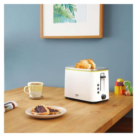 Beko Toaster - 2 Slices - 800 Watt - White - TAM4220W