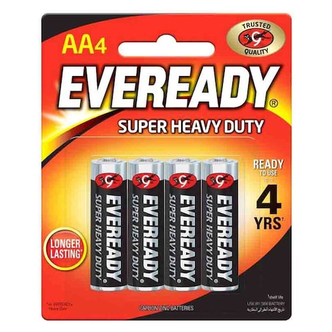 Eveready AA4 Super Heavy Duty Batteries - 4 Batteries