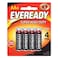 إيفريدي بطاريات AA4 فائقة التحمل - 4 بطاريات