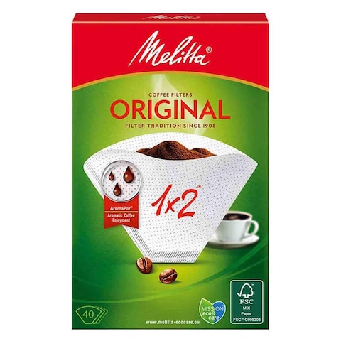 Melitta Original 1x2 Coffee Filter - 40 Count