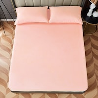 Rahalife 3-Piece Fitted Sheet Set Microfiber 150x200x30cm Queen Size 41035 Taupe