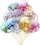 Party Propz - Party Propz Multicolour Confetti Balloons 12Pcs For Birthday Decoration,Birthday Party Decoration, Party Decorations Or Happy Birthday