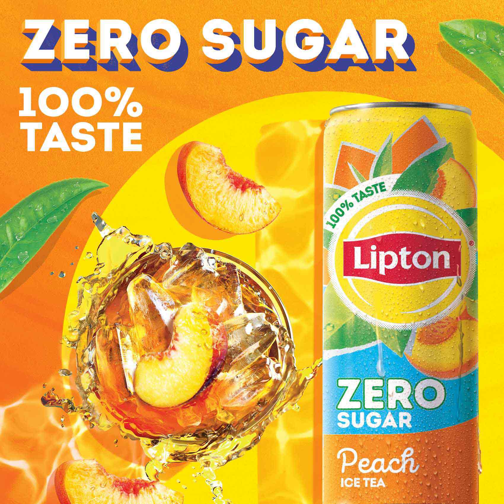 Lipton Zero Sugar Peach Iced Tea 320ml Pack of 6