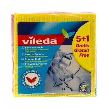 Vileda Sponge Cloth 5+1 Pieces