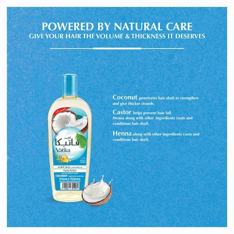 Vatika Naturals Coconut Enriched Hair Oil for Thin Hair - 180ml