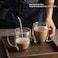 1CHASE&reg; Double Walled Borosilicate Glass Mugs with handle ,Perfect for Cappuccino,Tea,Latte,Espresso,Hot Beverage. (350ml 2pcs)&hellip;