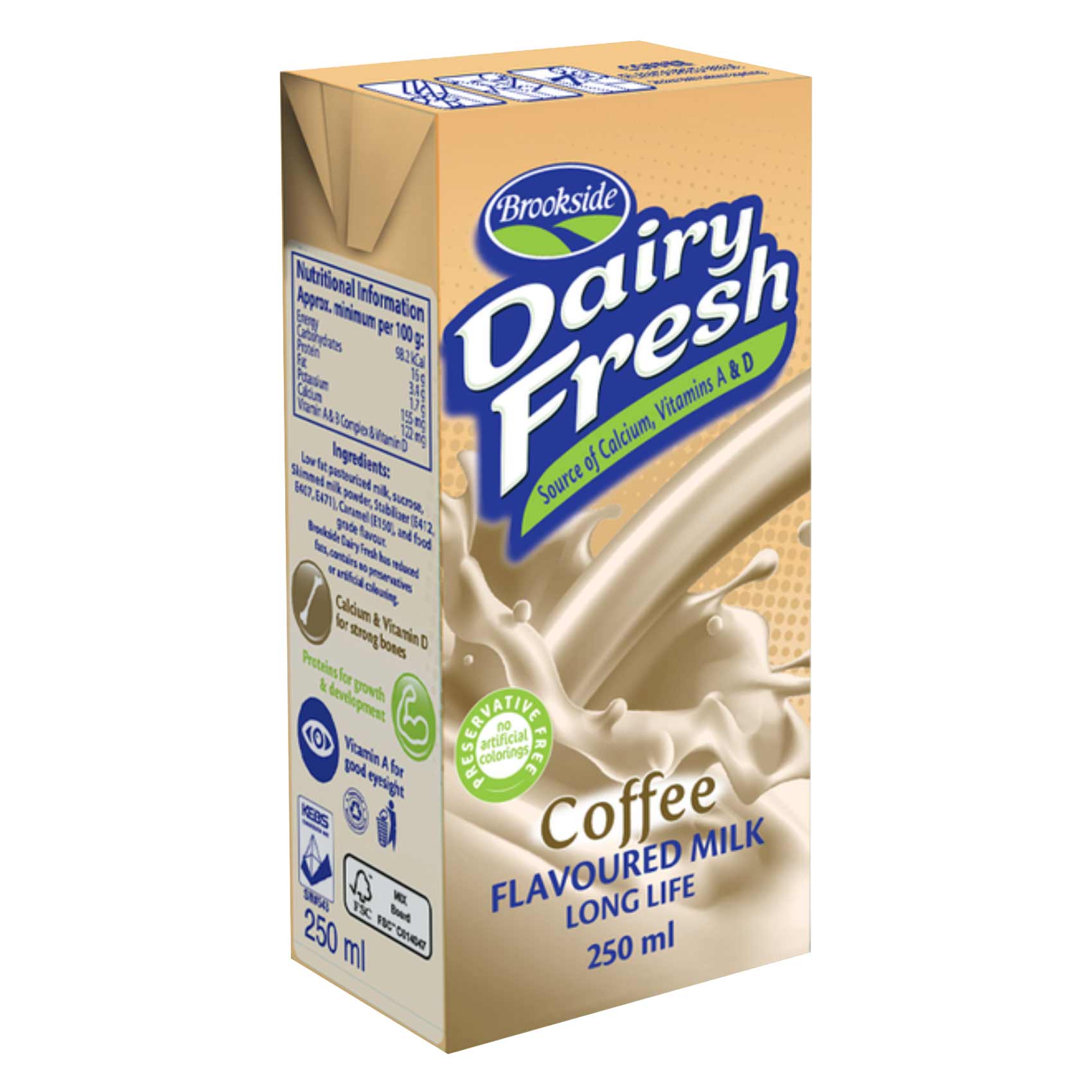 Brookside Dairy Fresh Coffee Flavoured Milk 250Ml X Pack Of 6  Long Life