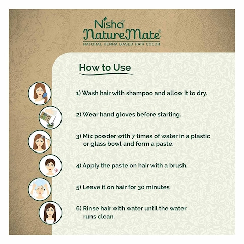 Nisha Nature Mate Henna Based Hair Colour Original Black 60g
