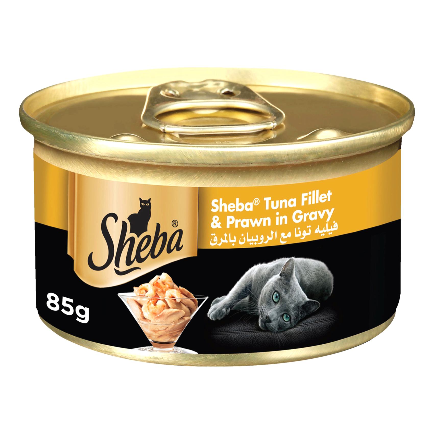 Sheba Cat Food Tuna Filets &amp; Prawn, 85g Can
