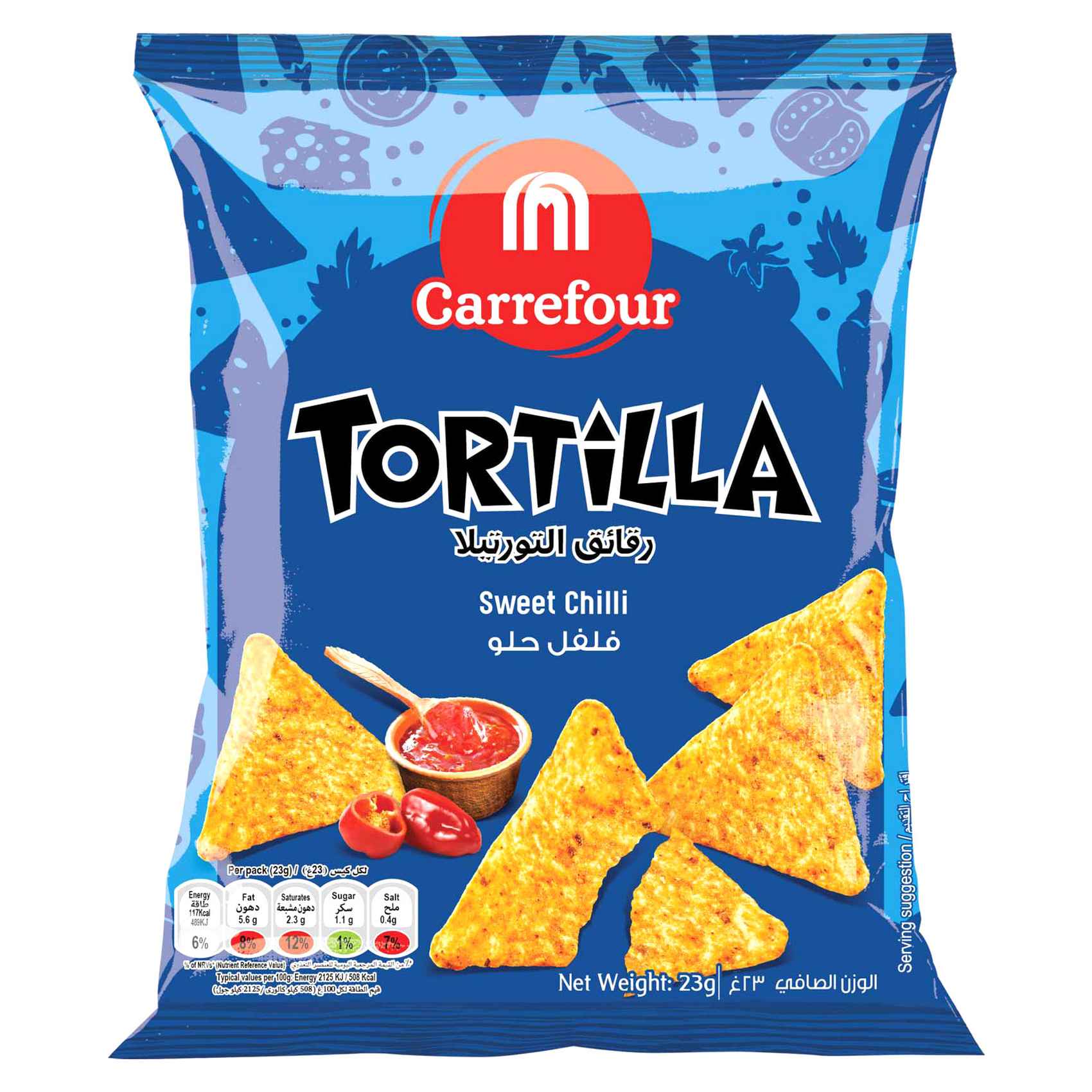 Carrefour Sweet Chilli Tortilla Chips 23g