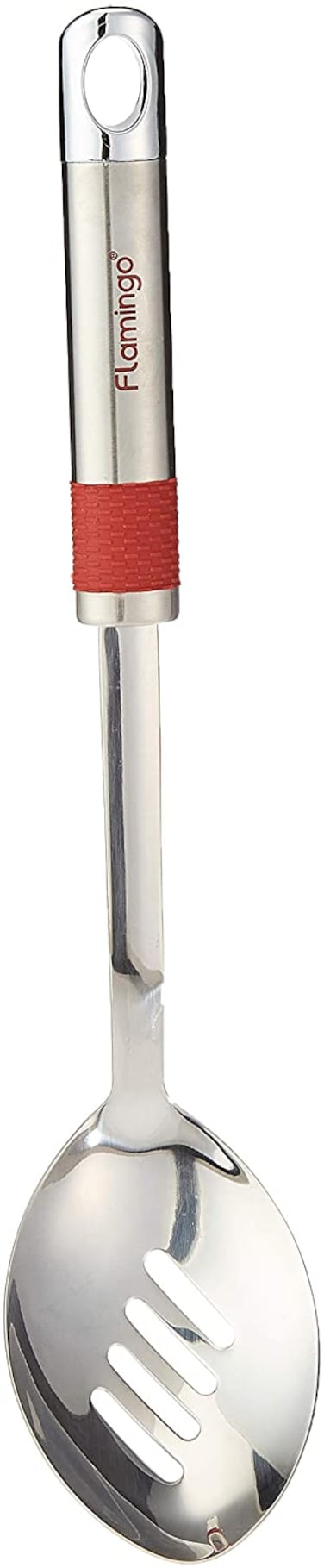 Flamingo Slotted Spoon, Silver/Red, Fl4518Kw