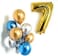 Party Time 16" Number 7 Gold Foil Balloon | Pack of 9 Latex Balloons 12" | 7th Birthday Decorations | Latex Balloons for Birthday Party, 7th Anniversary Decoration Sets (FREE Ribbon)