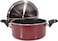 Royalford Rf388C20 20cm Nonstick Casserole With Lid Durable Non Stick Coating, High Quality Construction With Heat Resistant Handle Dishwasher Safe Non Stick Dish For Gas &amp; Ceramic Hobs, Red