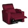 In House Velvet Rocking &amp; Rotating Cinematic Recliner Chair With Cups Holder - Burgundy - AB08