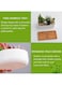 Generic White Ceramic Planter With Bamboo Tray, Planters For Succulents, Indoor Home Decor, 1 Rectangle Pot + 1 6.5 Inch Round Cactus Pot Set