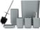 Bathroom Accessories Set of 6 Modern Design 6 Pieces Bathroom Accessory Set Soap Dispenser Toothbrush Holder Tooth Mug Soap Dish Toilet Brush Rubbish for Bathroom Home Decor (Grey)