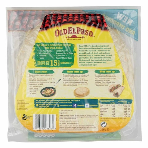 Old El Paso Super Soft Tortillas Flour 326g